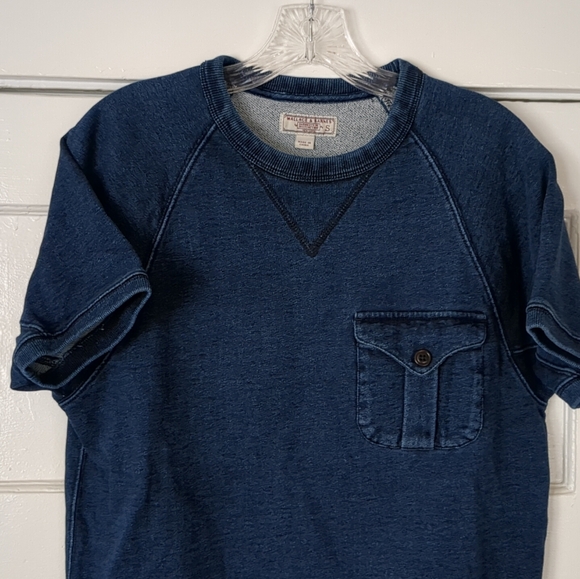 J Crew Wallace And Barnes Shirt Sleeve Shirt Small Indigo Blue - Picture 2 of 10